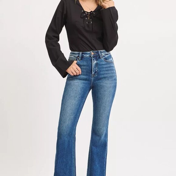 RISEN High Rise Flare Jeans - Picture 1 of 6